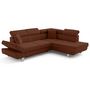Voir la diapositive 2 : BEST MOBILIER Lisbona - canapé d'angle droit 5 places convertible avec têtières en velours côtelé