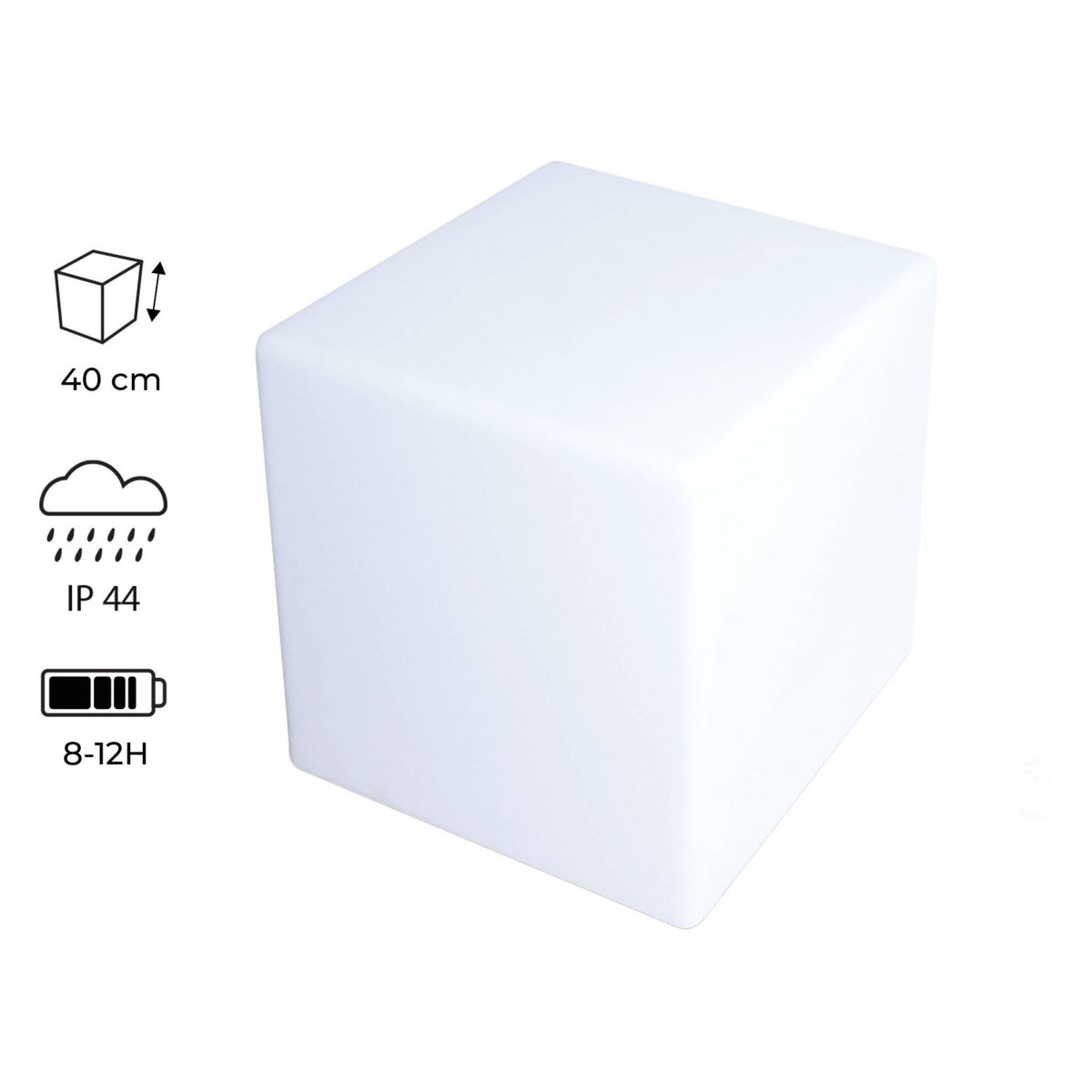 SWEEEK Cube LED 40cm – Cube décoratif lumineux. 40x40cm. blanc chaud. commande à distance