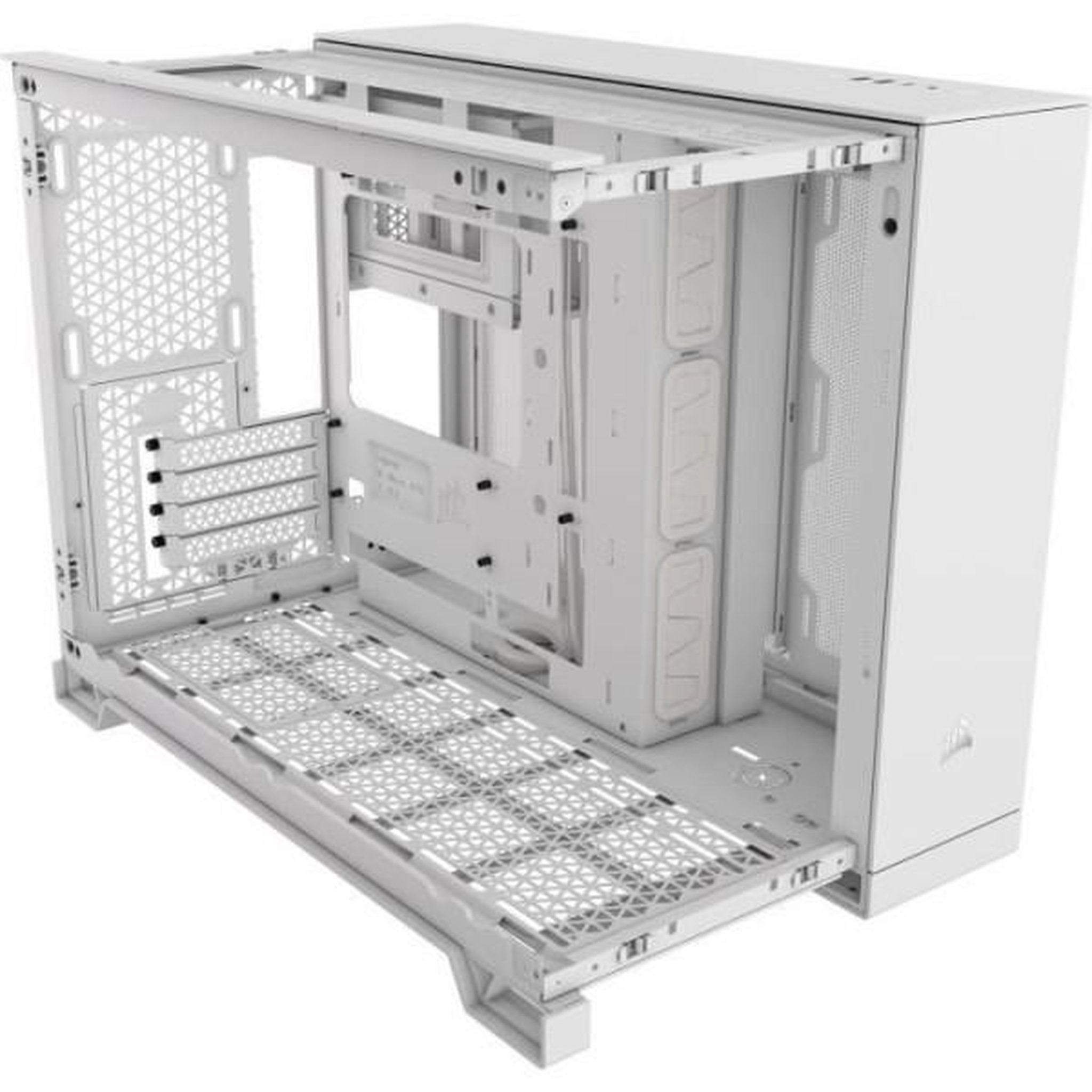 Voir la diapositive 3 : Corsair Boîtier pc - corsair - 2500x tempered glass micro atx dual chamber - blanc