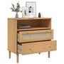 Voir la diapositive 4 : VIDAXL Buffet SENJA aspect rotin marron 80x40x80 cm bois massif de pin