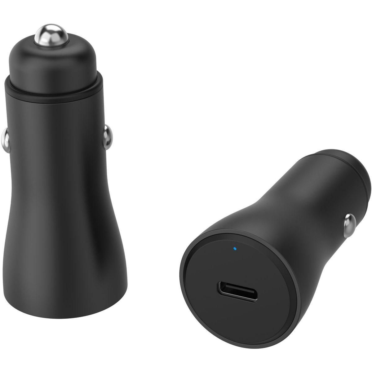 ADEQWAT Chargeur allume cigare USB-C 30W + Câble lightning 1M Noir