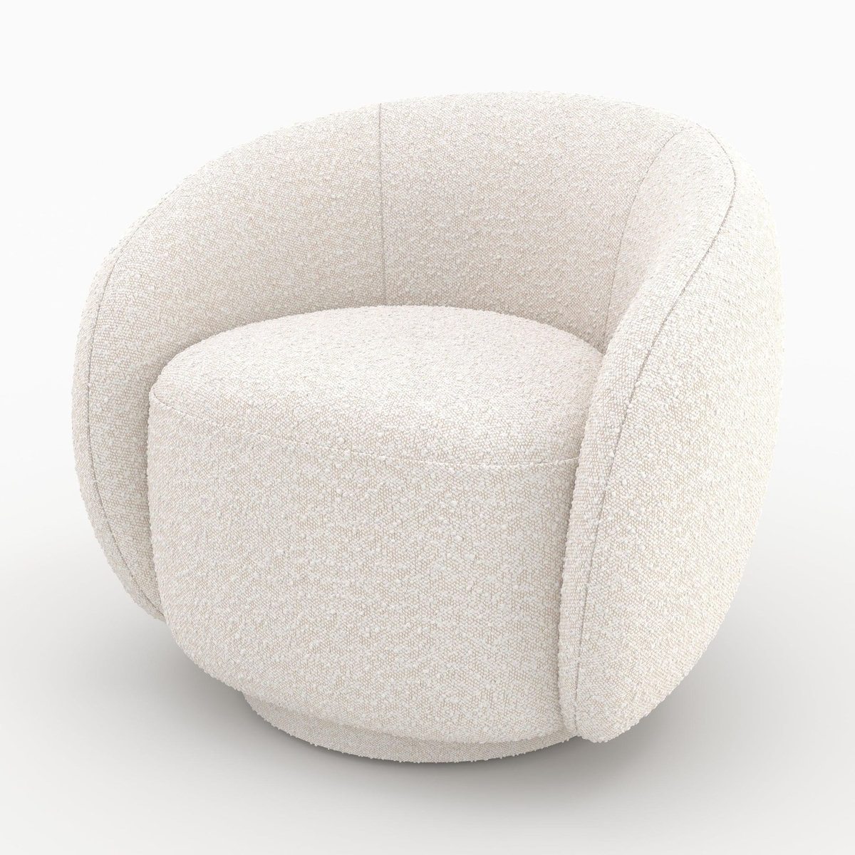 Rendez vous déco Fauteuil en tissu bouclé blanc-Naya