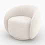 Voir la diapositive 6 : Rendez vous déco Fauteuil en tissu bouclé blanc-Naya