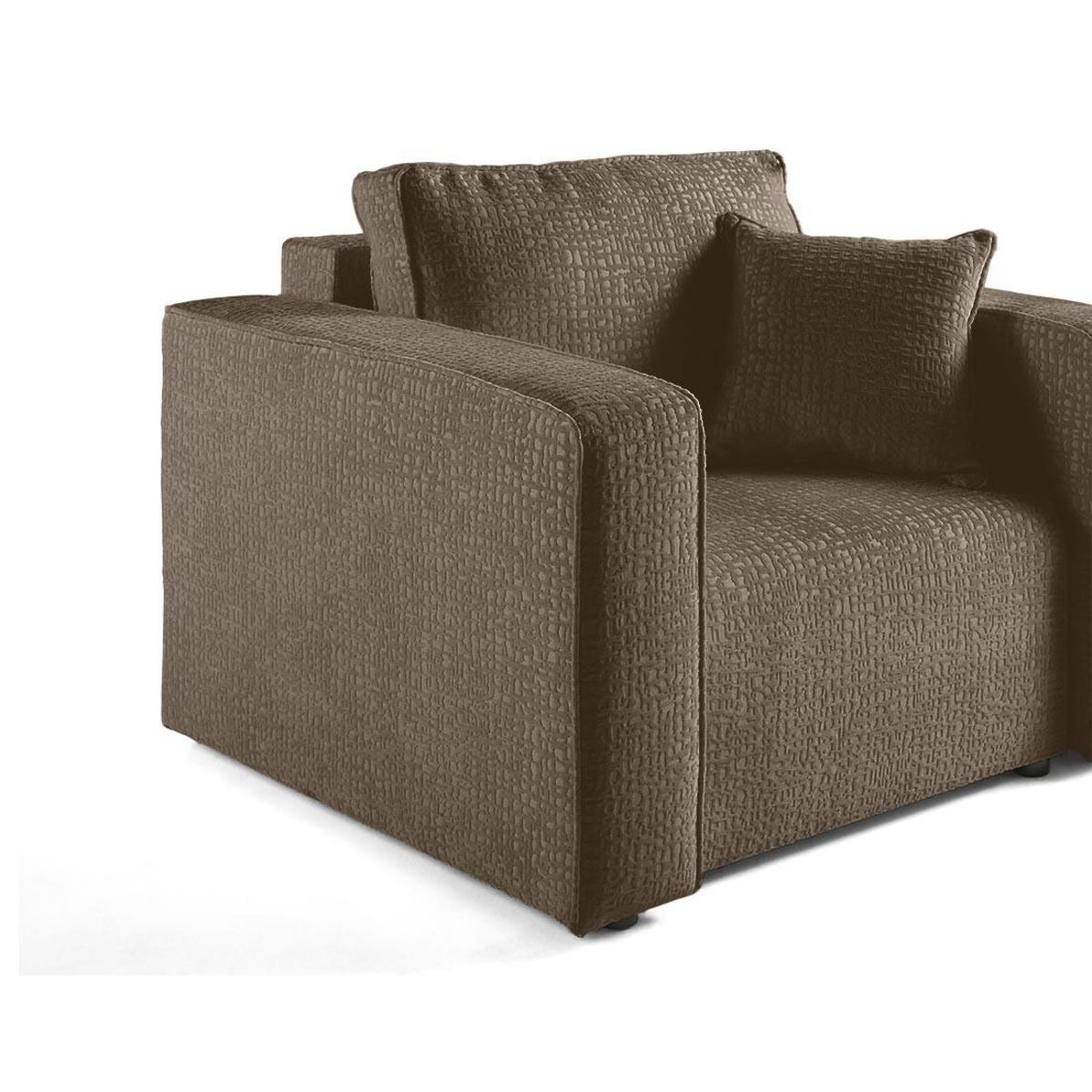 BEST MOBILIER Topaze - fauteuil - en tissu velours relief