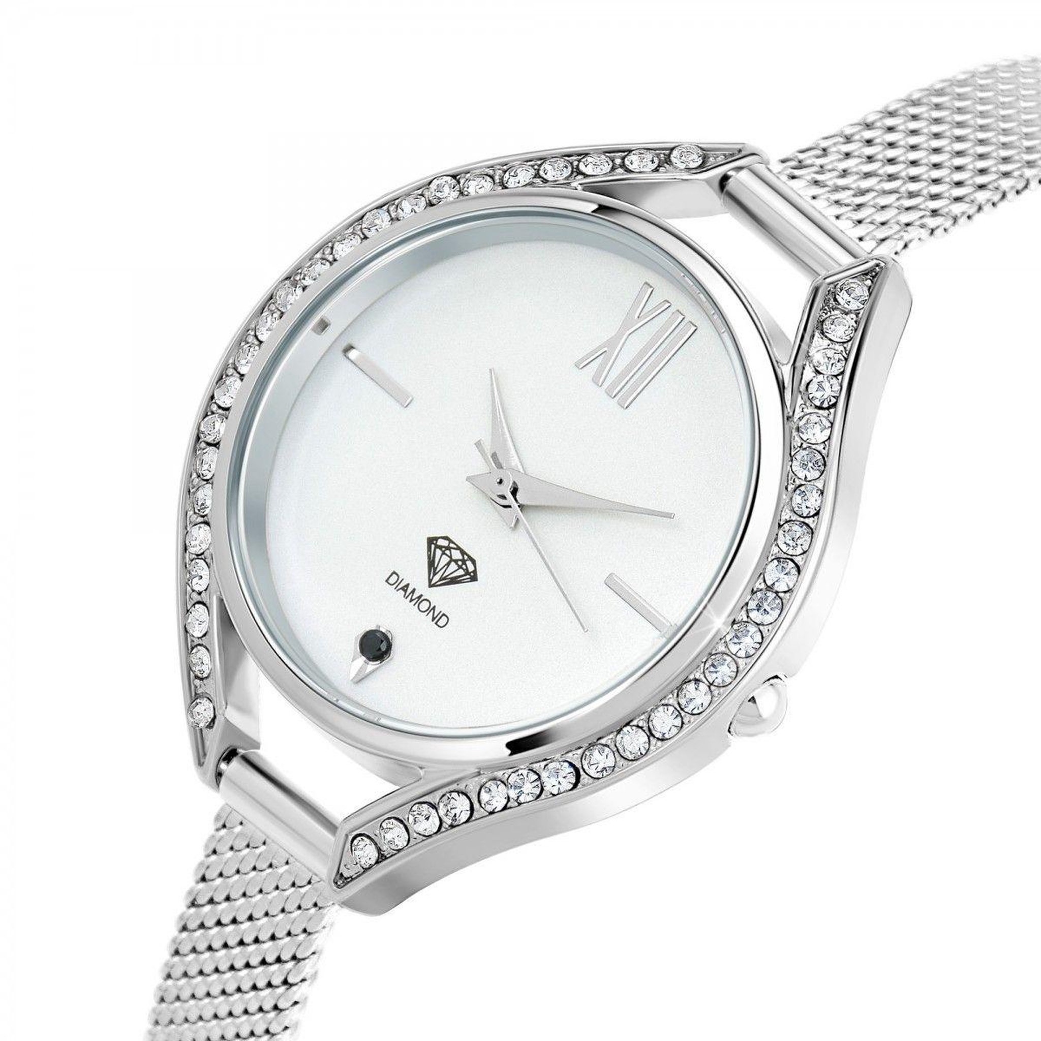 Voir la diapositive 3 : SC CRYSTAL Montre Lana SC Crystal ornée d'un véritable diamant noir et de 46 Cristaux scintillants