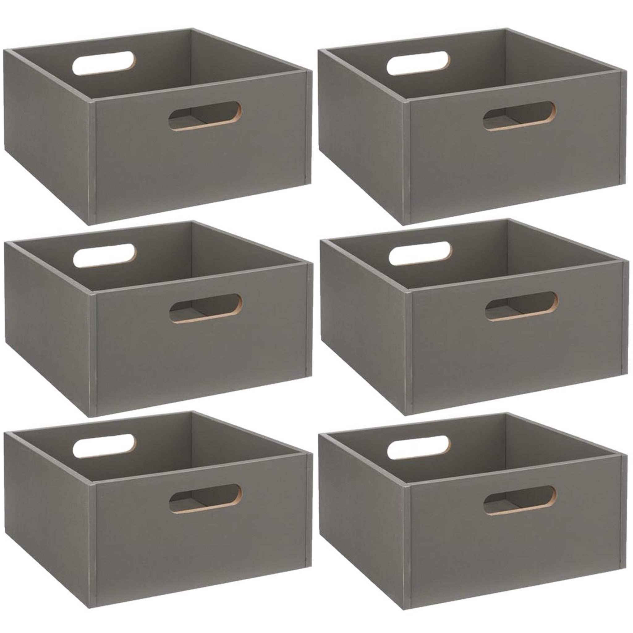 Voir la diapositive 1 : TOILINUX Lot de 6 Boîtes de rangement carrée en MDF
