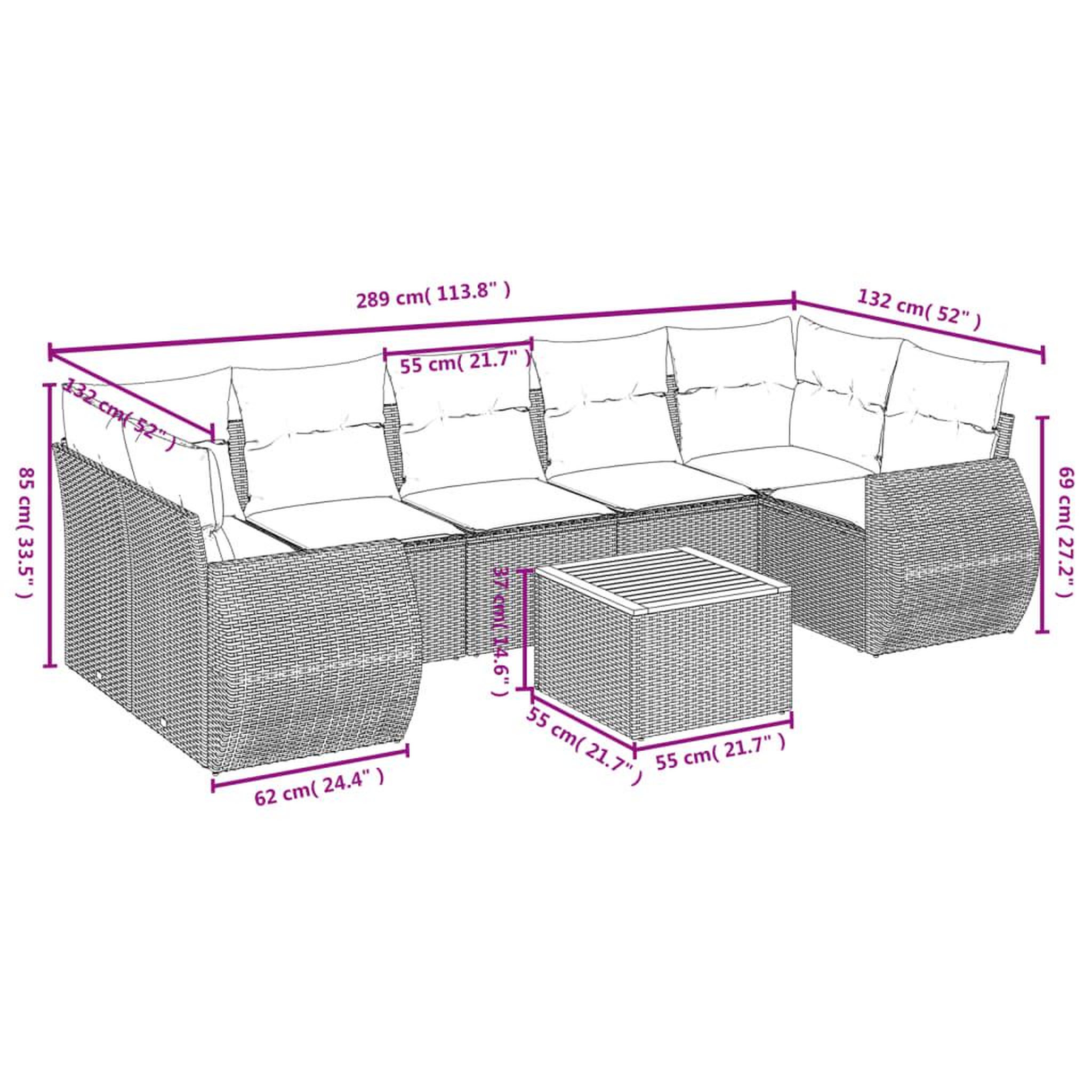 Voir la diapositive 6 : VIDAXL Salon de jardin 8 pcs avec coussins noir resine tressee