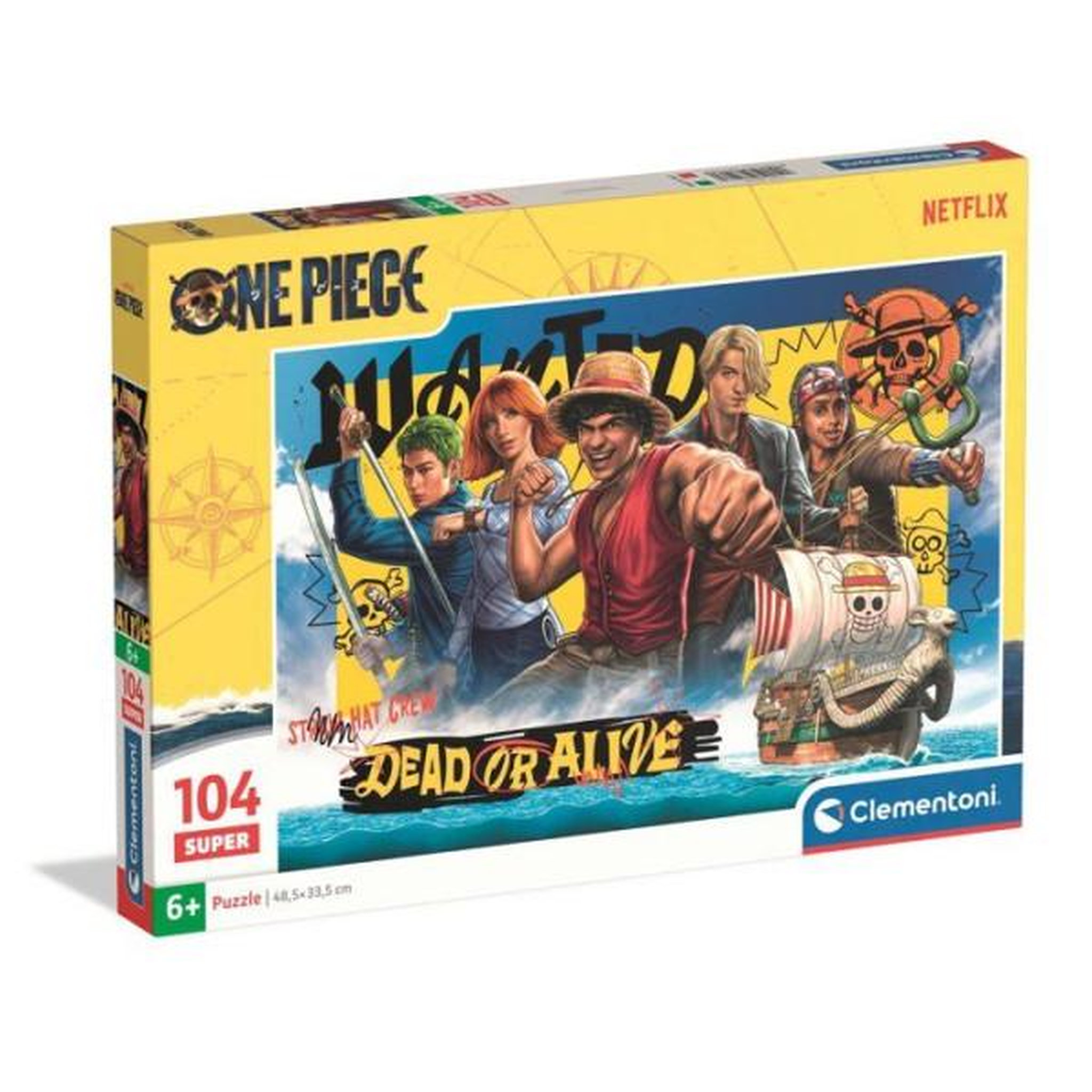 CLEMENTONI Clementoni - One Piece - Puzzles 104 Pieces Super - Puzzle enfant - Des 6 ans - 48.5 x 33.3cm