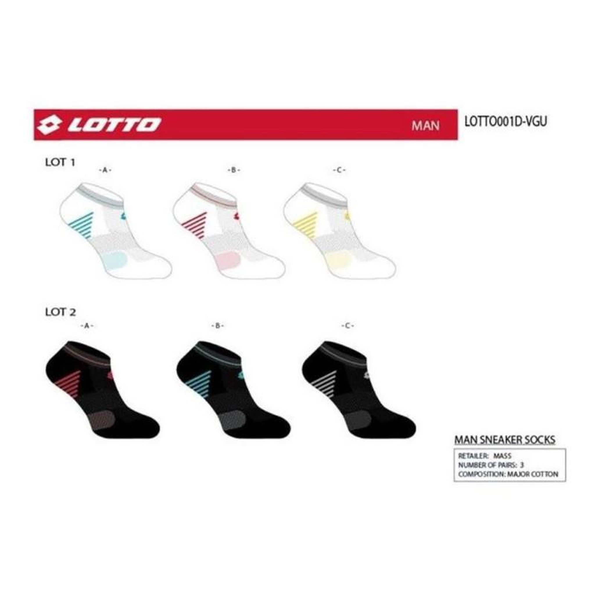 Voir la diapositive 4 : LOTTO Chaussettes Homme LOTTO