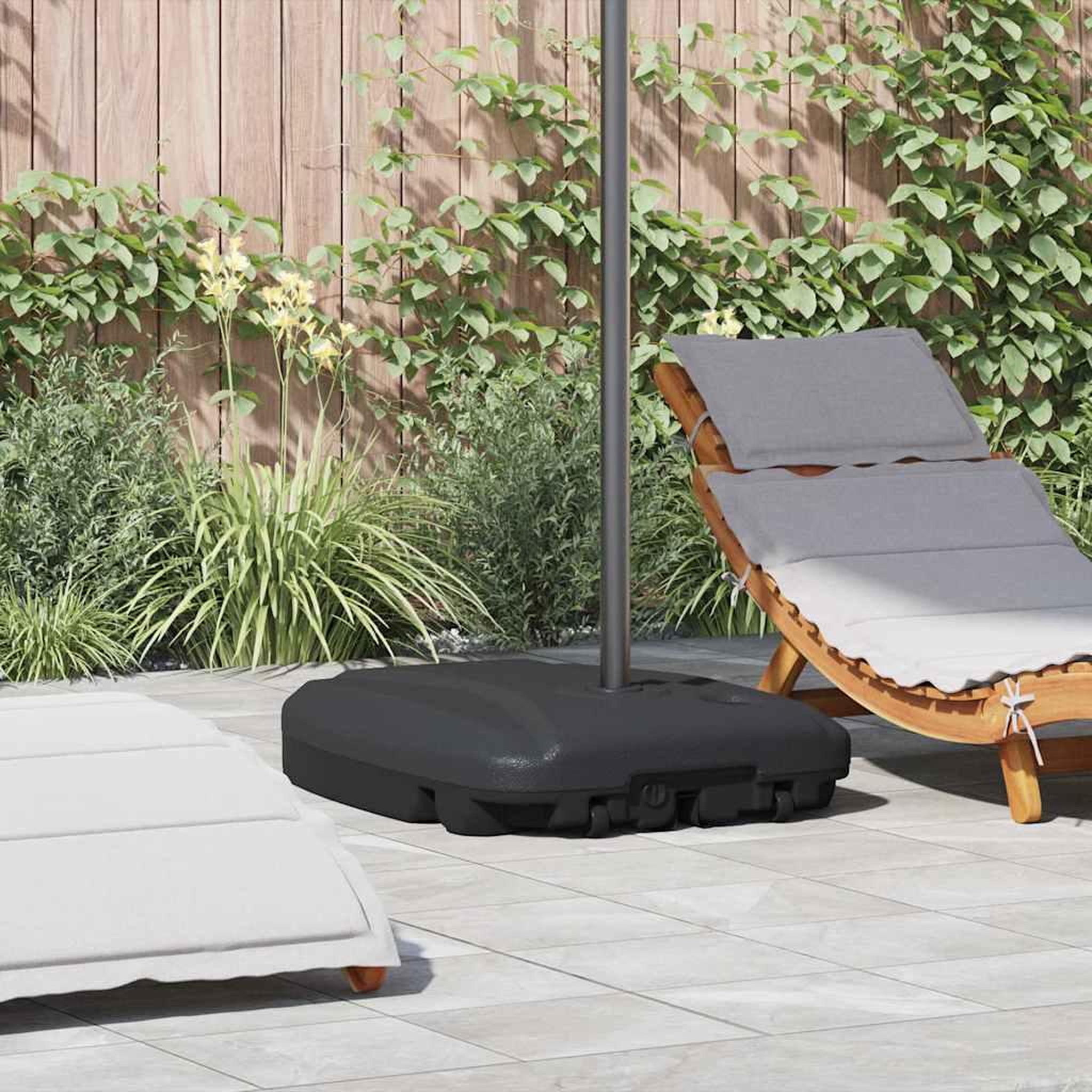 Voir la diapositive 2 : VIDAXL Support de parasol exterieur rempli de sable/eau noir 60 L