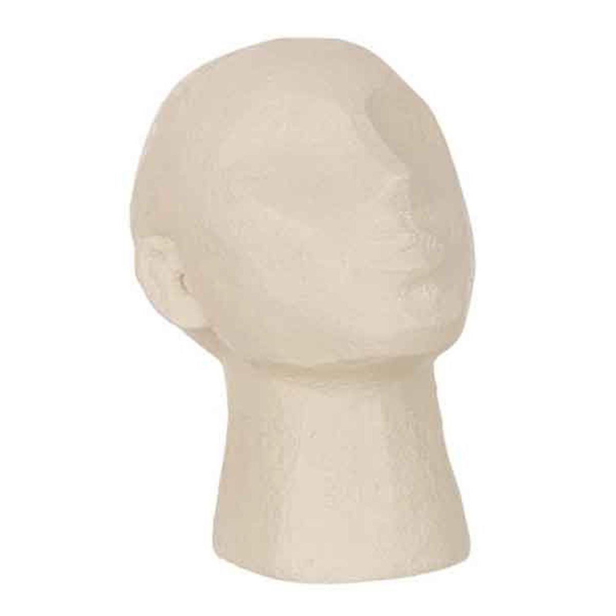 Voir la diapositive 1 : J-LINE Statuette Déco  Tête Abstraite  22cm Beige