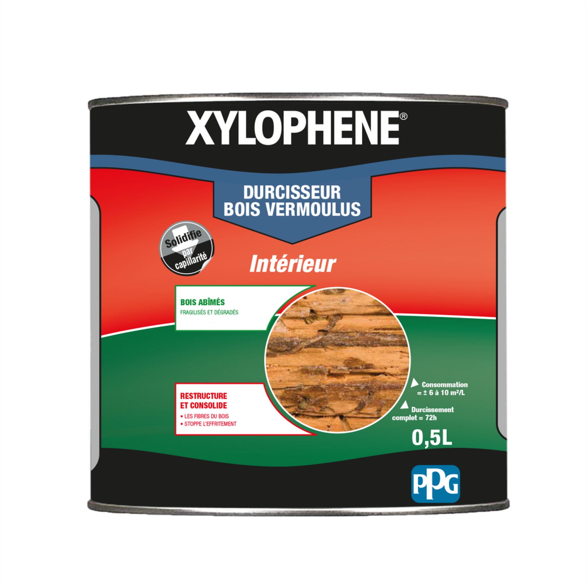 CENTRALE BRICO Traitement du bois meuble XYLOPHENE Vermoulus 25 ans, 0.5 l
