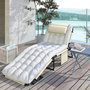 Voir la diapositive 4 : OUTSUNNY Bain de soleil pliable - dossier inclinable 4 positions - tétière, matelas épais - beige