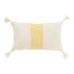 Paris Prix Coussin Déco Ligne  Polly  30x50cm Blanc & Jaune