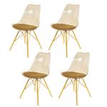 Amadeus Lot de 4 chaises Diane avec coussin d'assise. Coloris disponibles : Gris