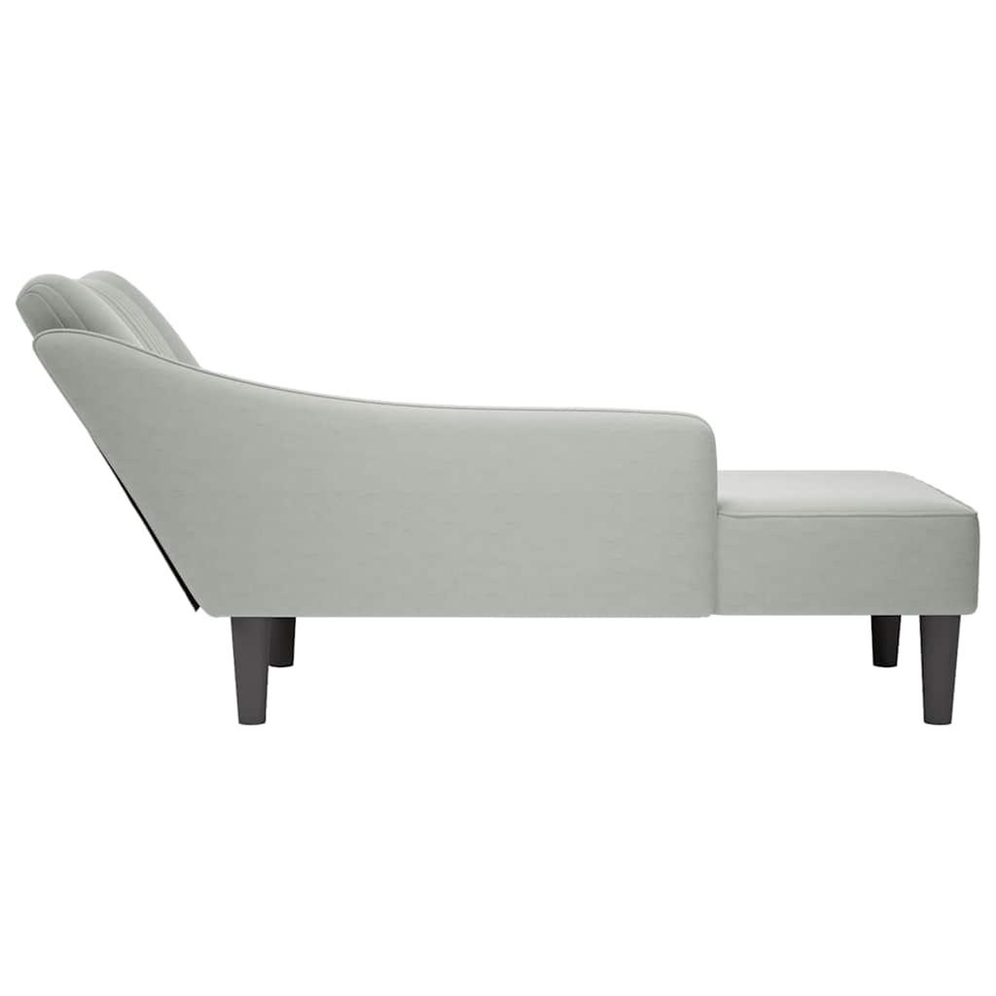 Voir la diapositive 5 : VIDAXL Fauteuil long avec accoudoir droit gris clair velours