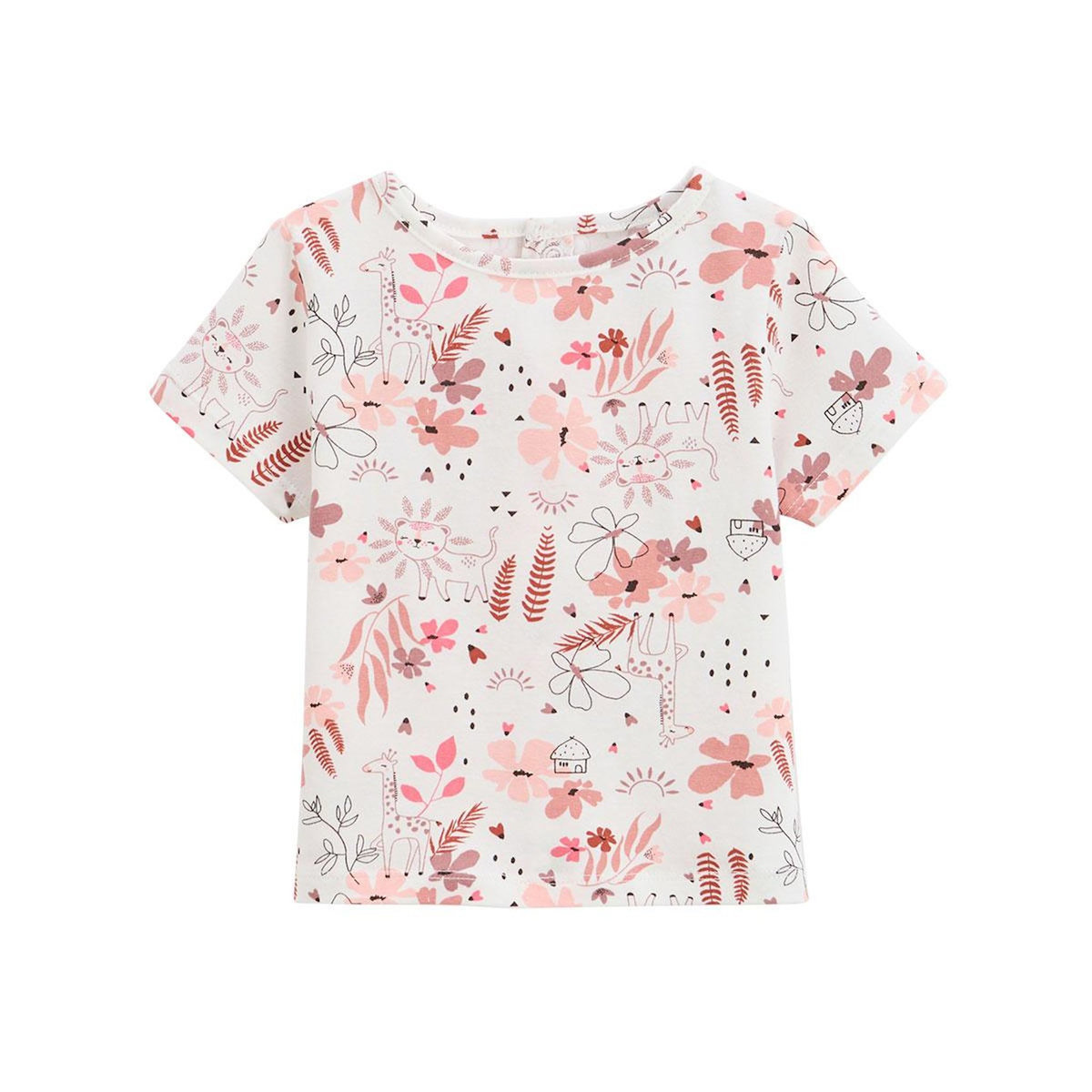 Petit Béguin Ensemble salopette bébé en gaze de coton et t-shirt Petit Safari