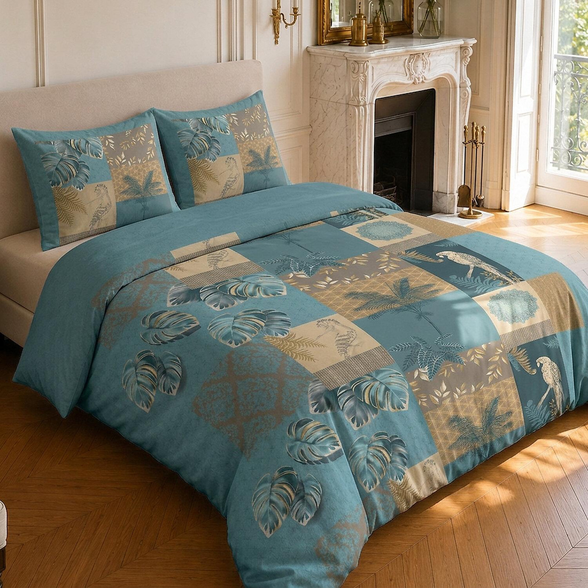 Voir la diapositive 2 : Home collection Parure housse de couette imprimée 100% microfibre - suriname - 220x240 cm