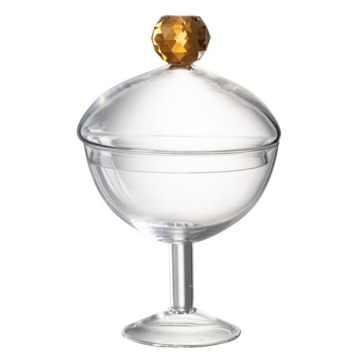 Paris Prix Bonbonnière en Verre  Diamond  25cm Transparent & Orange