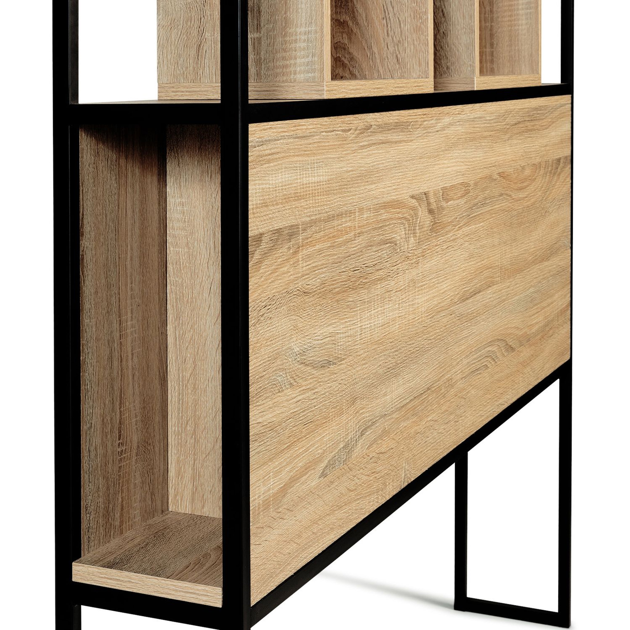 Voir la diapositive 3 : Tête de lit avec niches de rangements esprit industriel pour lits 140 HOUSTON