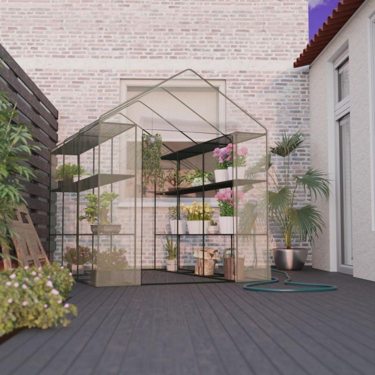 EUROSPEN Serre de Jardin 4m² - avec étagères et porte zipée