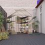 Voir la diapositive 2 : EUROSPEN Serre de Jardin 4m² - avec étagères et porte zipée