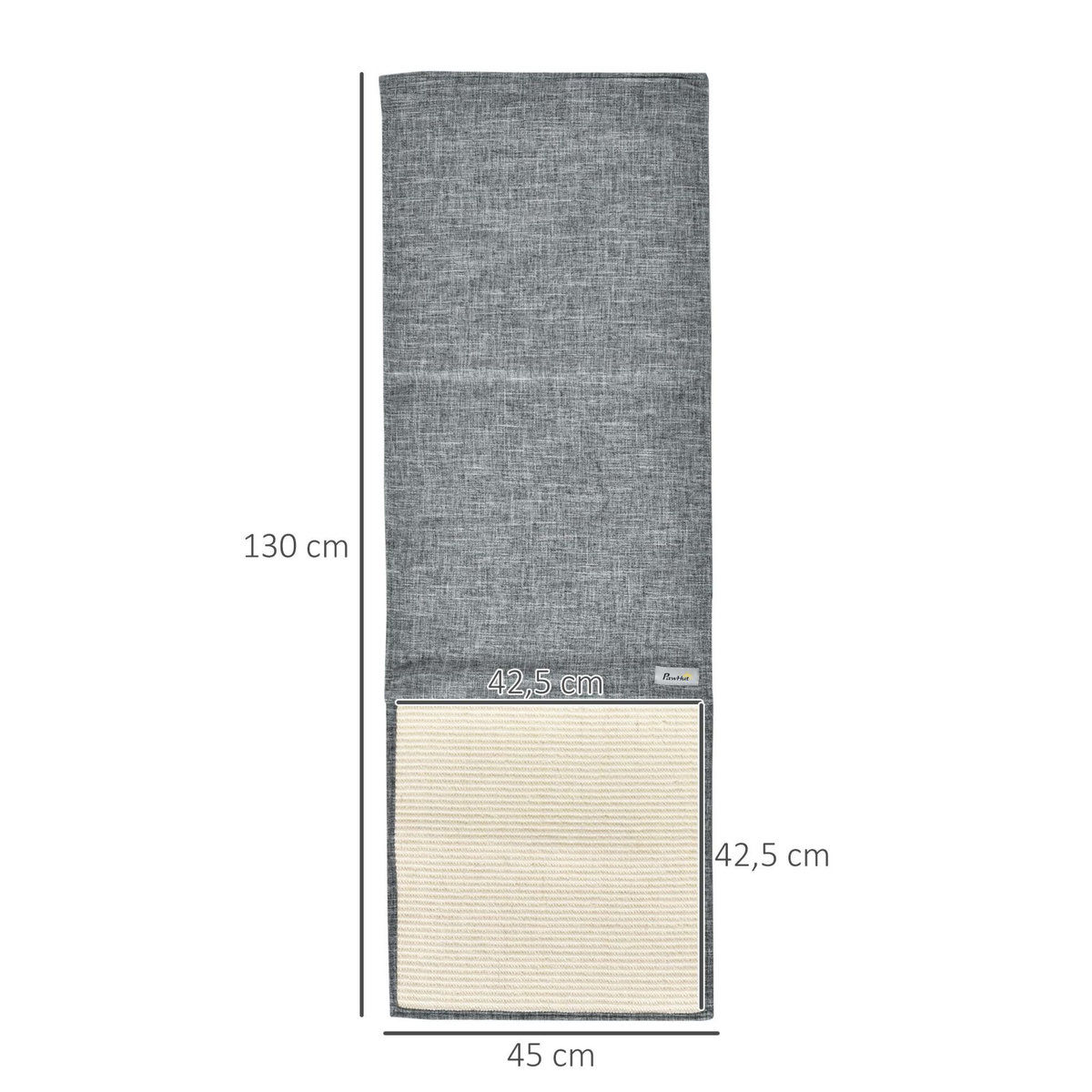 PAWHUT Lot de 2 tapis griffoir chat grattoir chat en sisal grattoir de canapé, sol ou mur dim. 130L x 45l cm gris