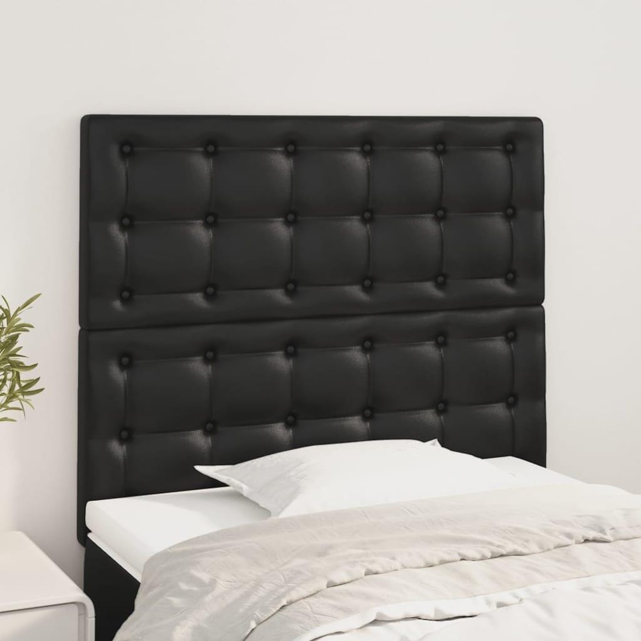 Voir la diapositive 1 : VIDAXL Tetes de lit 2 pcs Noir 100x5x78/88 cm Similicuir