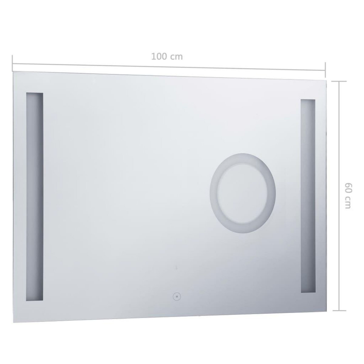VIDAXL Miroir mural a LED de salle de bain et capteur tactile 100x60cm