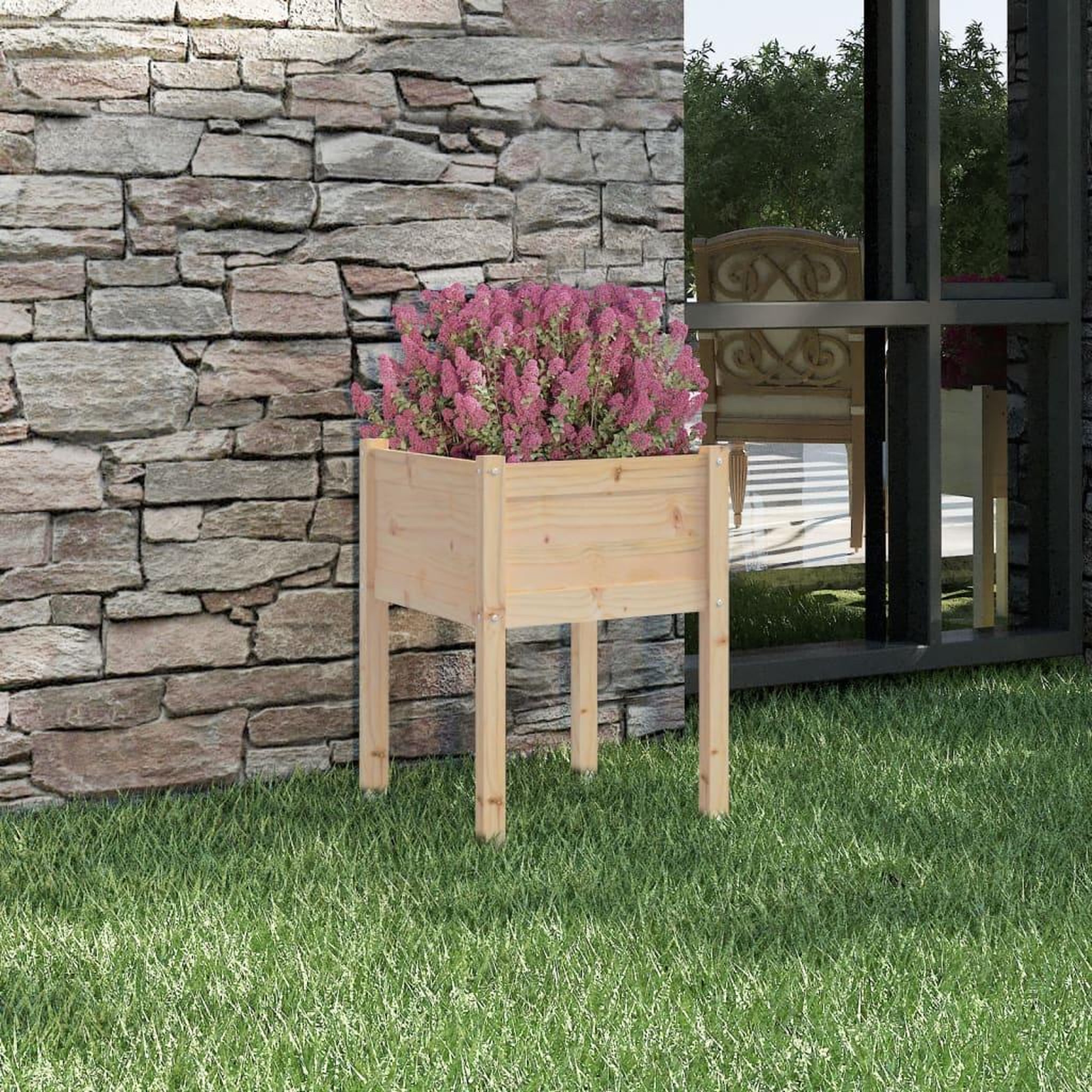 Voir la diapositive 1 : VIDAXL Jardiniere d'exterieur 50x50x70 cm bois de pin massif
