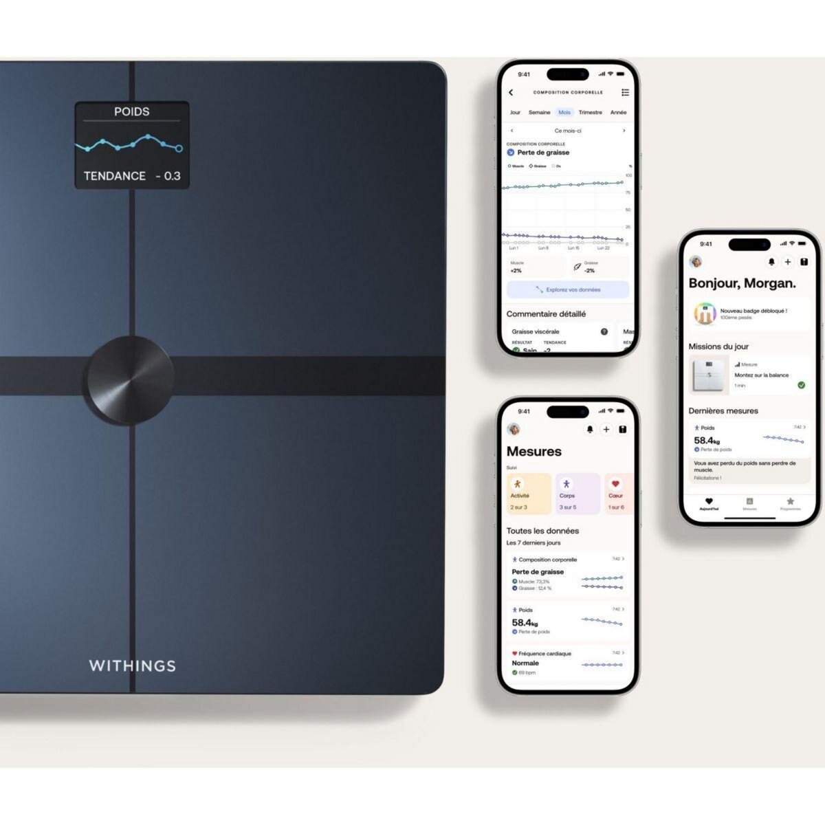 WITHINGS Pèse personne connecté Body Smart Noir
