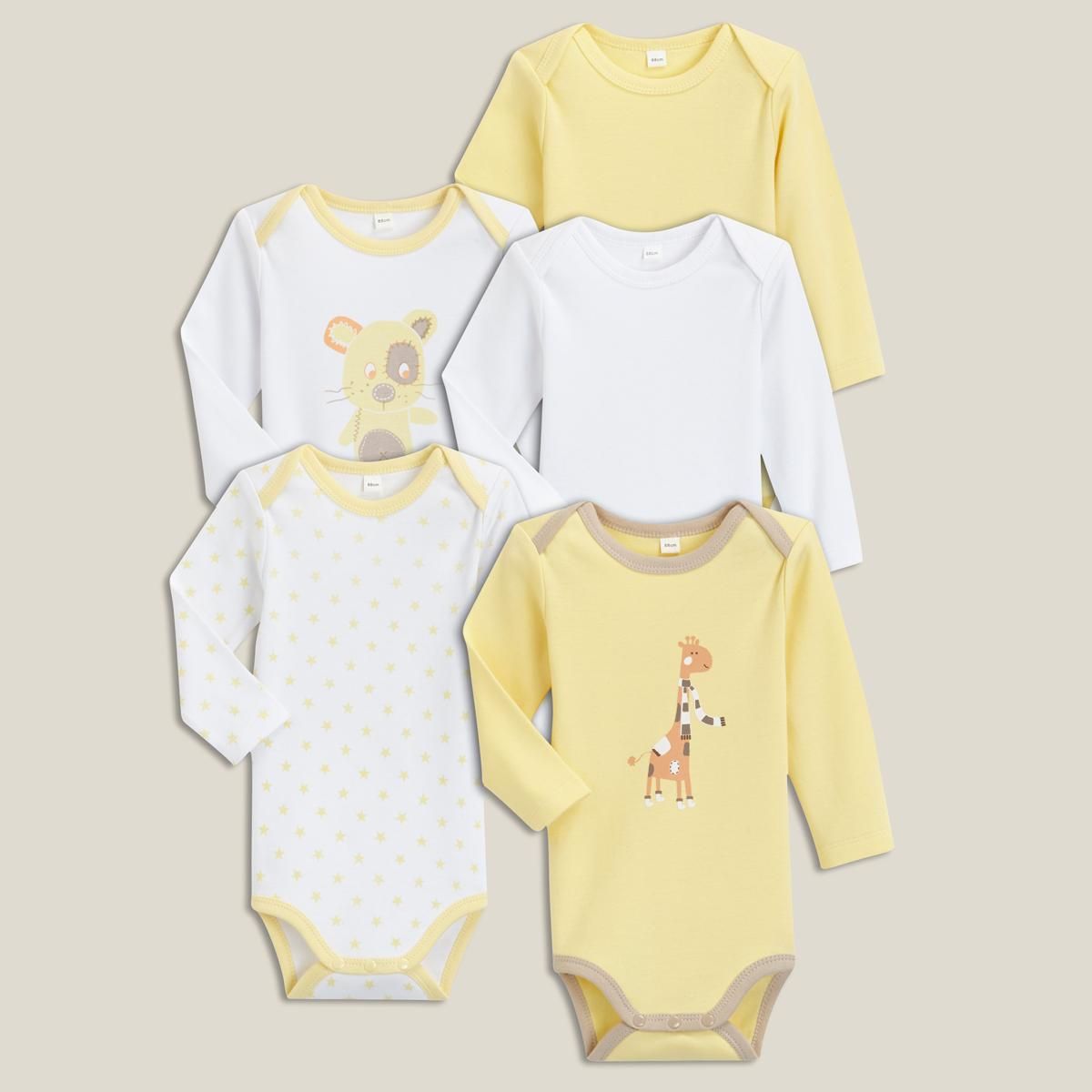 IN EXTENSO Lot de 5 bodies manches longues bébé