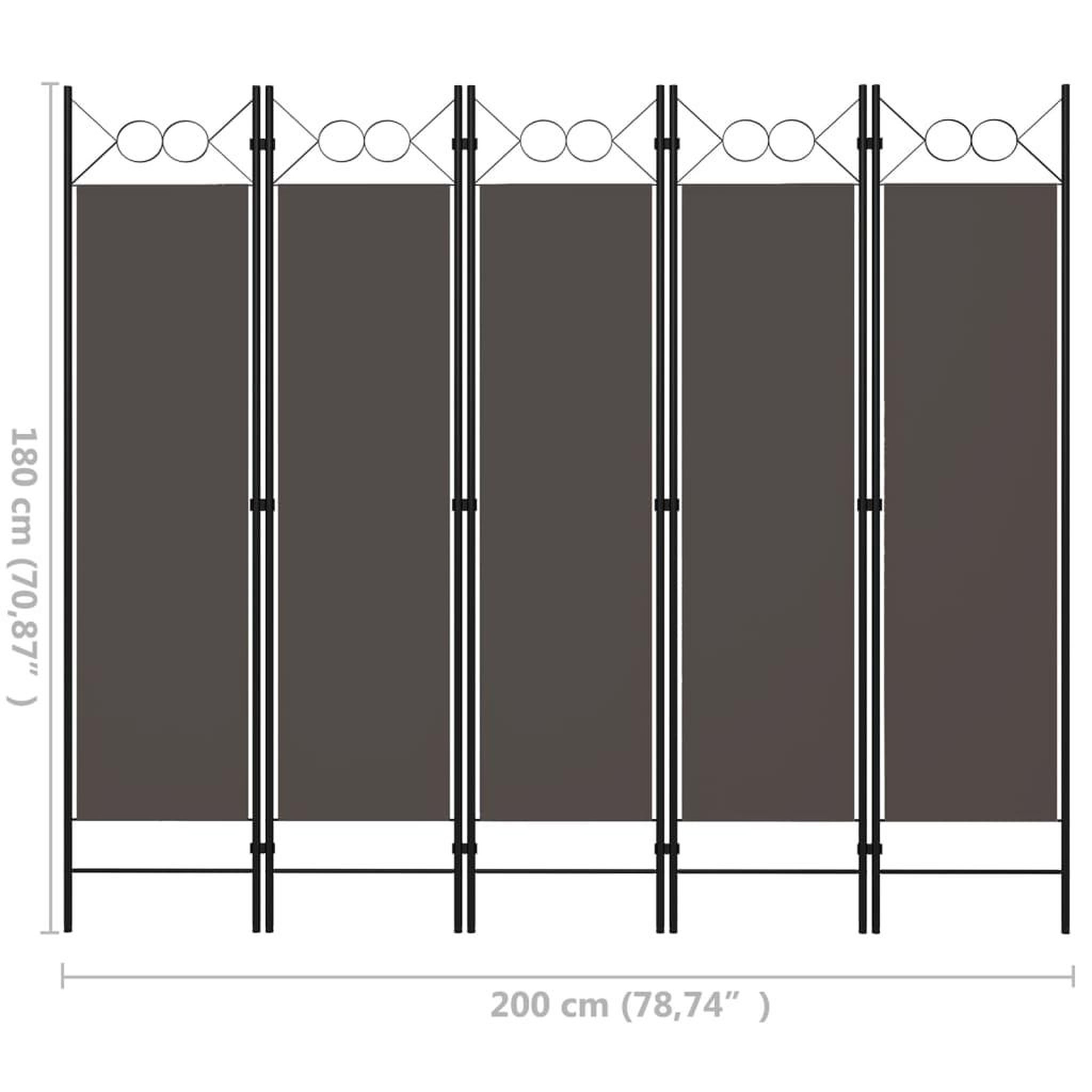 Voir la diapositive 6 : VIDAXL Cloison de separation 5 panneaux Anthracite 200x180 cm