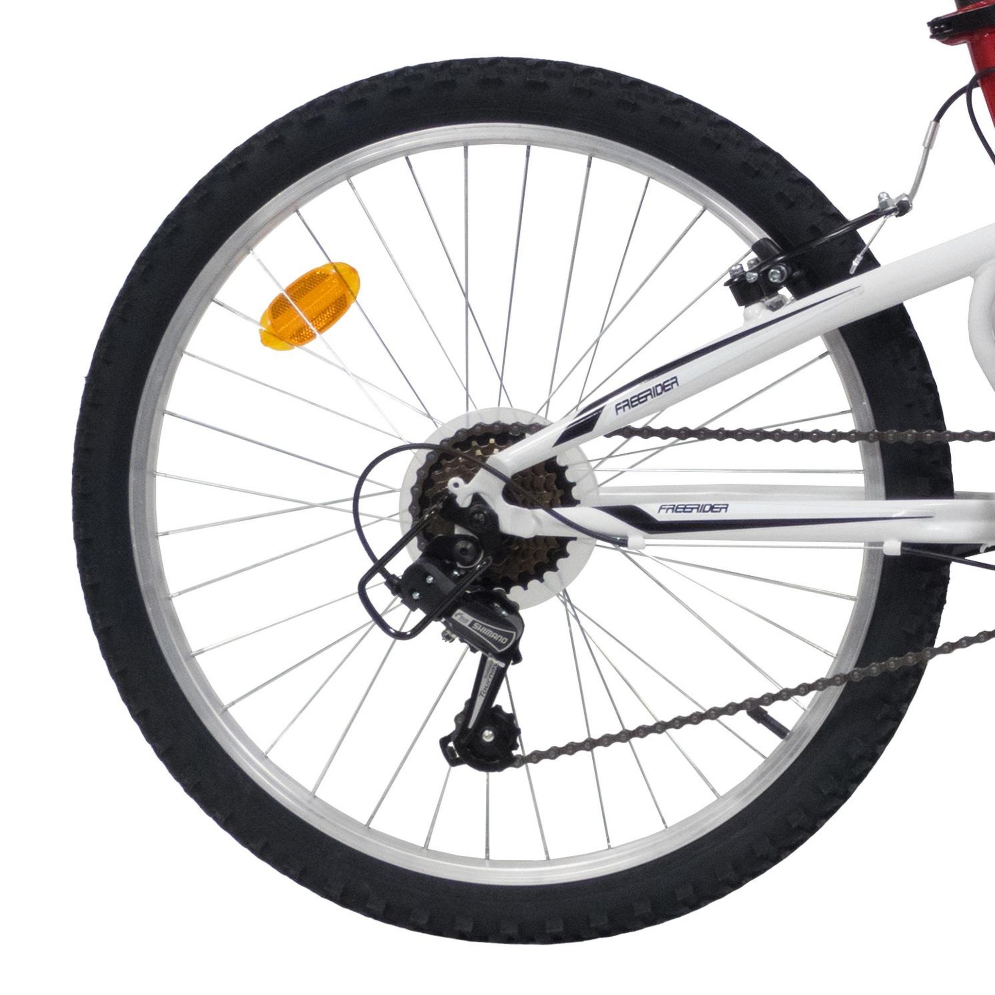 Voir la diapositive 4 : FREERIDER Vélo vtt 24'' tout suspendu pour adolescent de taille 135 à 160 cm- freins v brake - 18 vitesses indexées gripshift shimano - shimano ty21