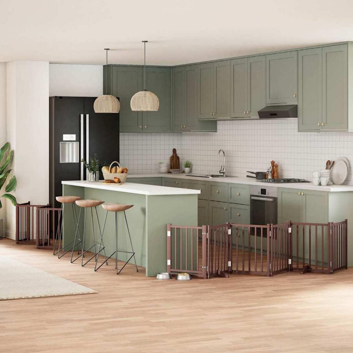 VIDAXL Barriere pour chien porte pliable 12 panneaux bois de peuplier