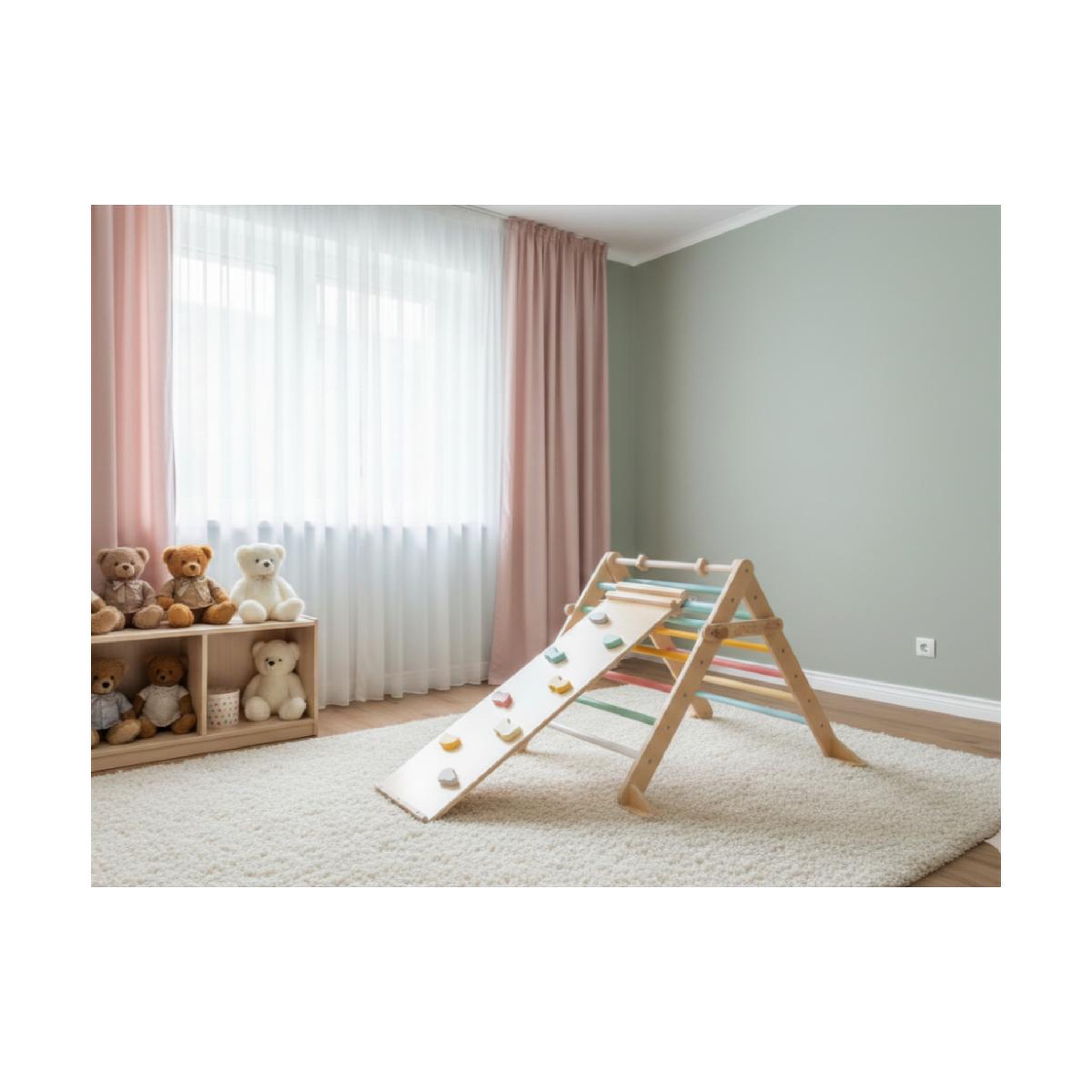 Voir la diapositive 3 : ELINELI Triangle Pikler Montessori  2 en 1- Set Fresh