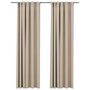 Voir la diapositive 2 : VIDAXL Rideaux occultants aspect lin et crochets 2 pcs Beige 140x245cm