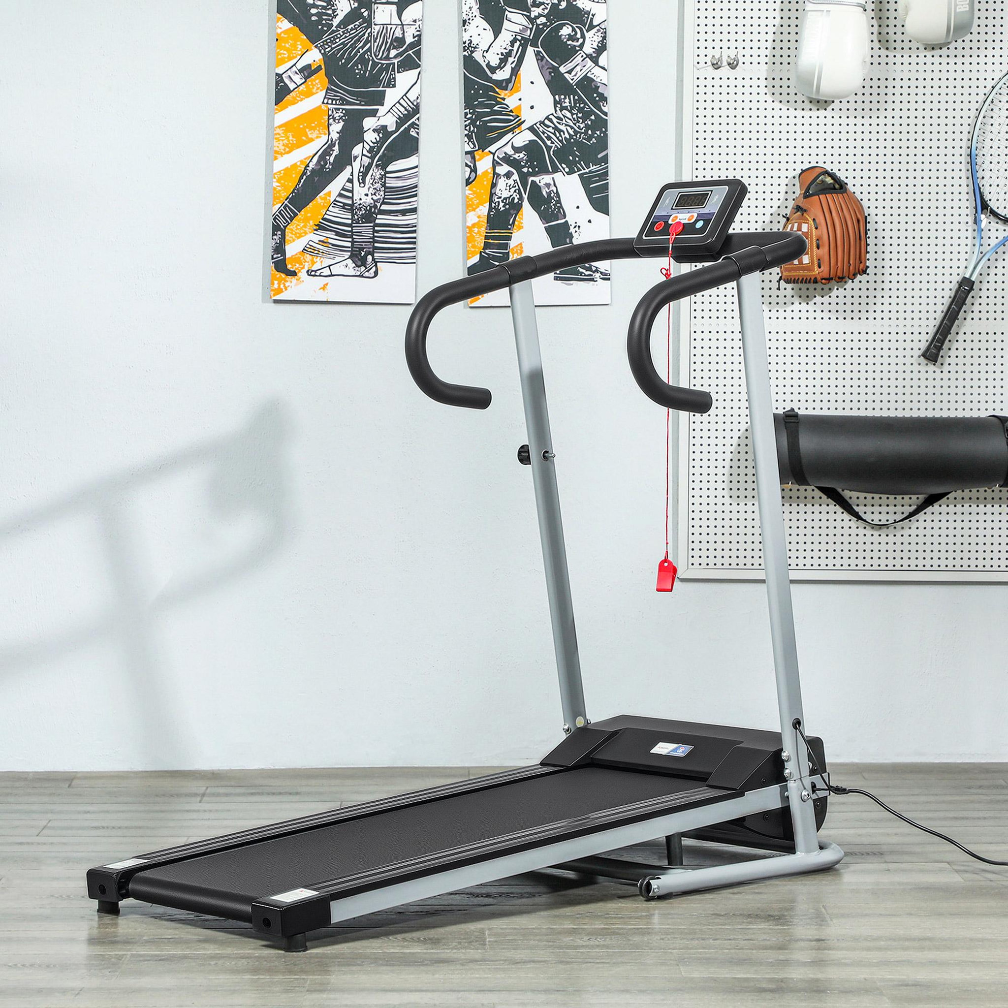 Voir la diapositive 2 : HOMCOM Tapis de course fitness électrique pliable aosom.fr x ffhandball - 500w - 1-10km/h - écran lcd multifonctions