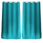 TOILINUX Lot de 2 Rideaux unis avec œillets - 140 x 240 cm - Turquoise