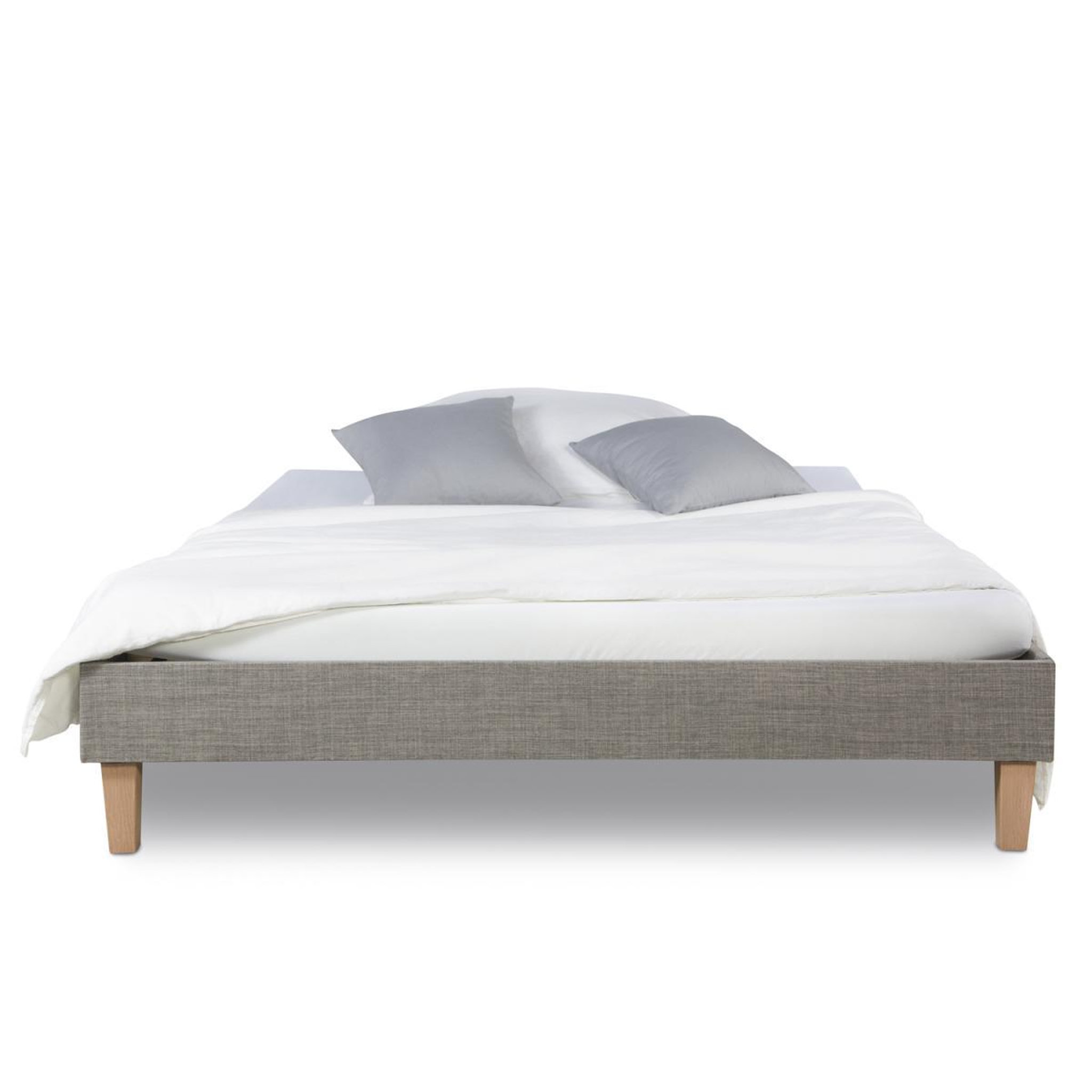 Voir la diapositive 5 : HomeStyle4U Lit Futon Double 180 x 200 Tissu Gris