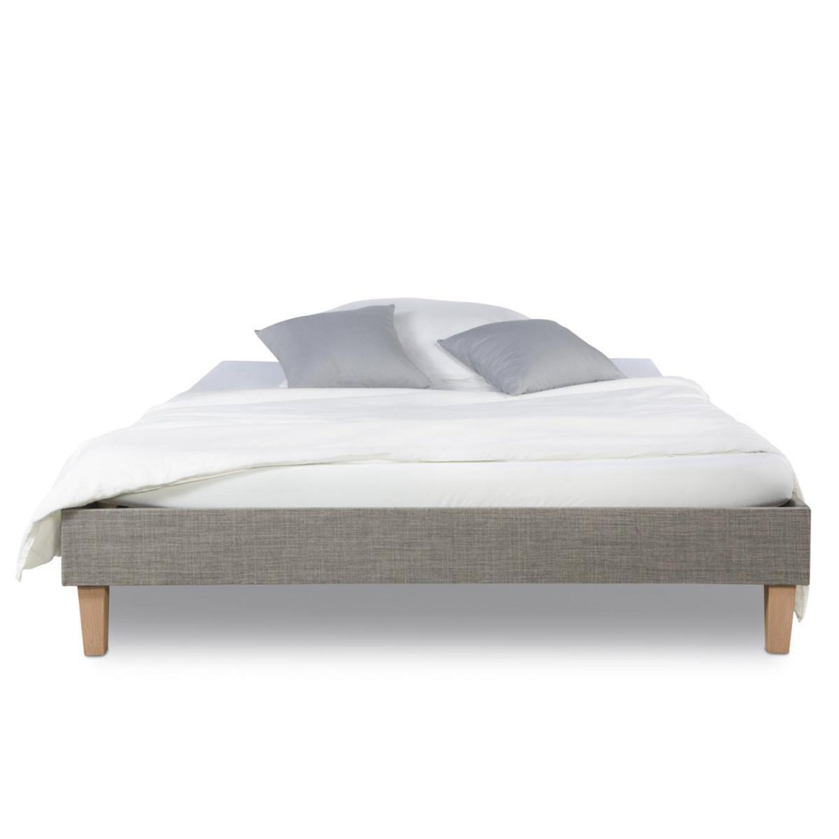 HomeStyle4U Lit Futon Double 180 x 200 Tissu Gris