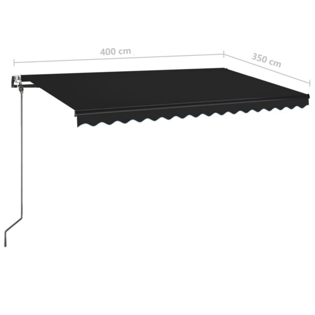 VIDAXL Auvent automatique capteur de vent et LED 400x350 cm Anthracite