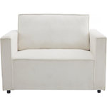 Habitat et Jardin Canapé droit convertible en velours côtelé  Grenelle  - 2 places - Beige