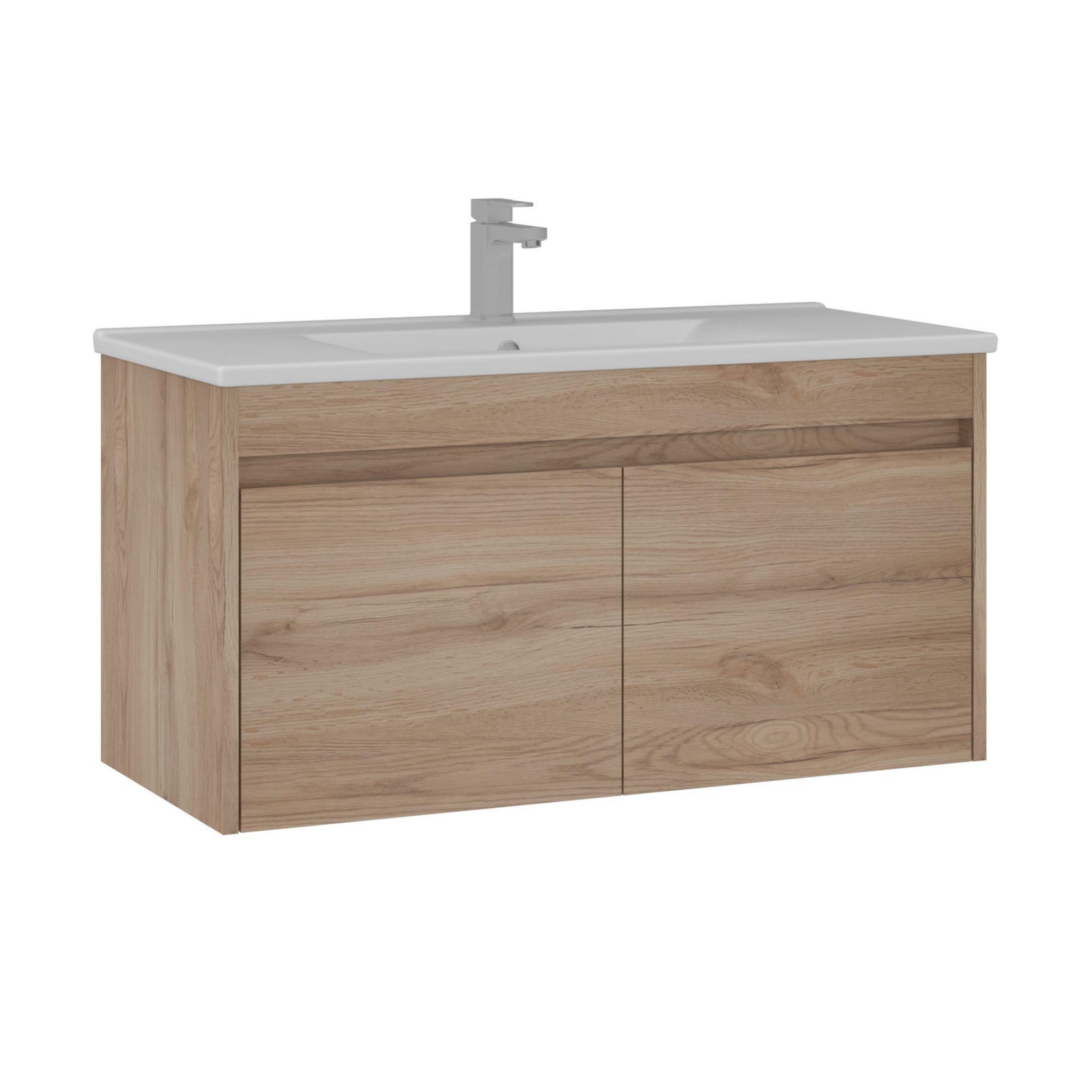 Habitat et Jardin Meuble vasque  side 100 v3  - 100 x 45 x 52 cm - oak