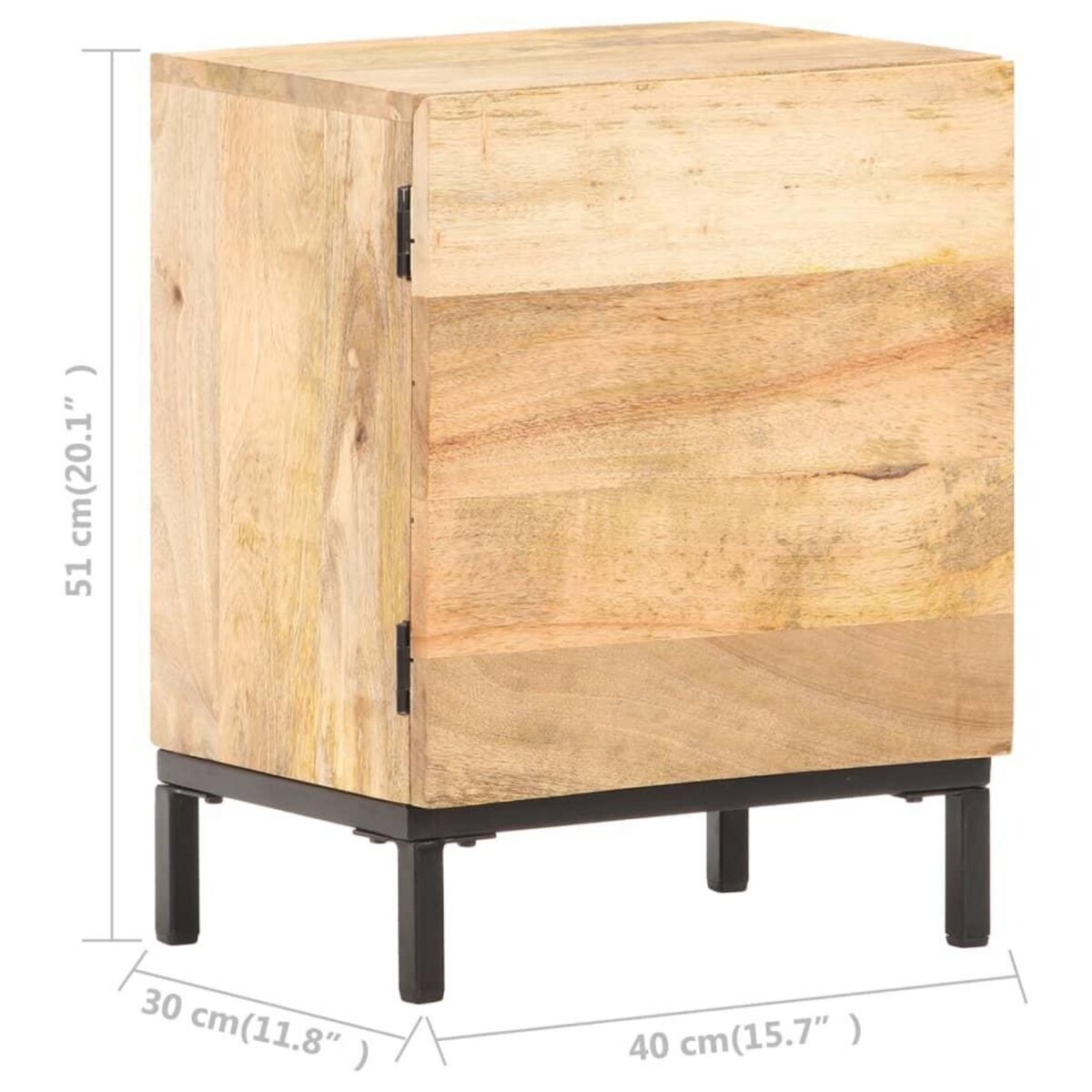VIDAXL Table de chevet 40x30x51 cm Bois de manguier solide