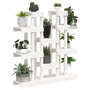 Voir la diapositive 4 : VIDAXL Support a plantes Blanc 104,5x25x109,5 cm Bois massif de pin