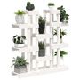 Voir la diapositive 4 : VIDAXL Support a plantes Blanc 104,5x25x109,5 cm Bois massif de pin