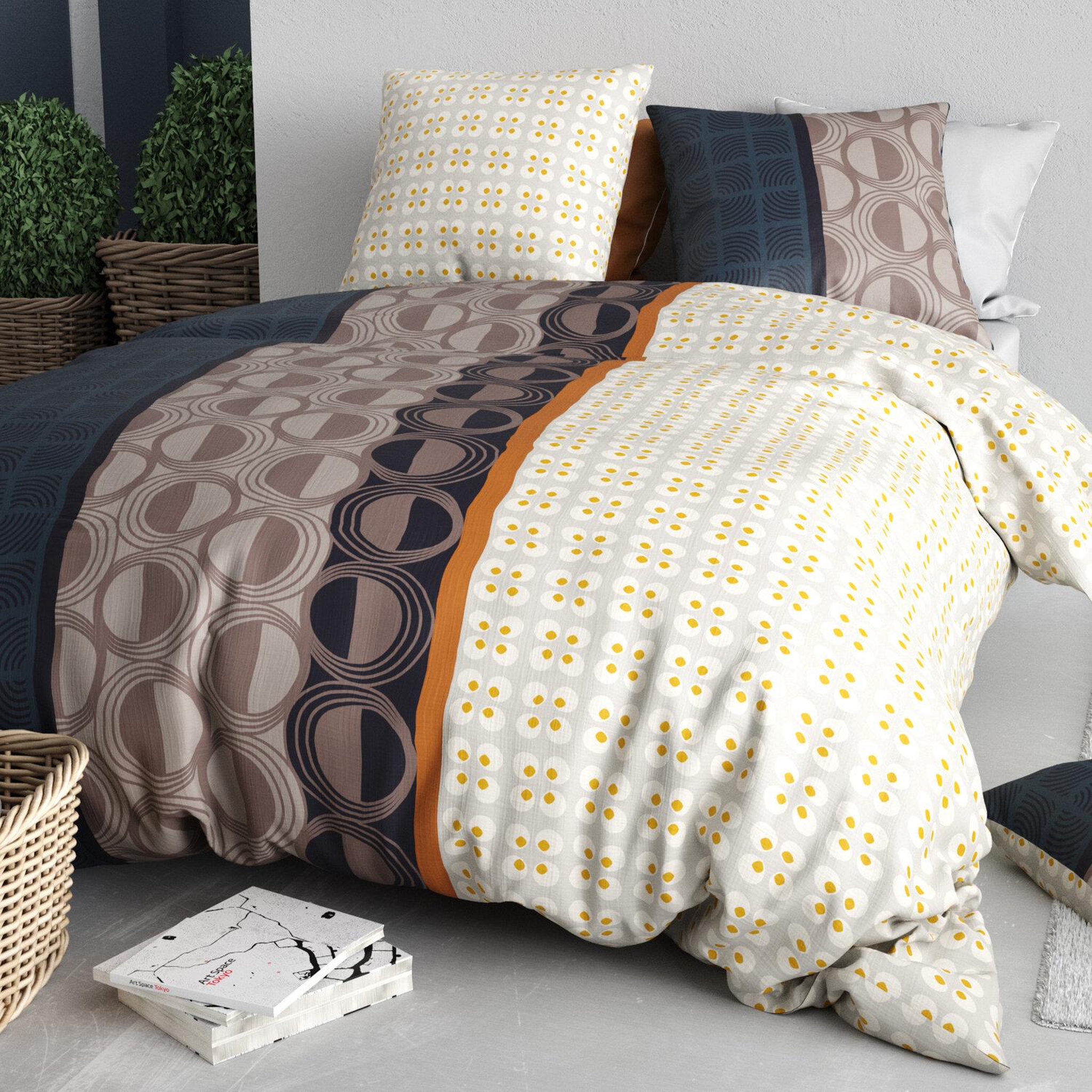 Voir la diapositive 2 : ATELIER DU COTON Parure housse de couette 100% coton 57fils curtis