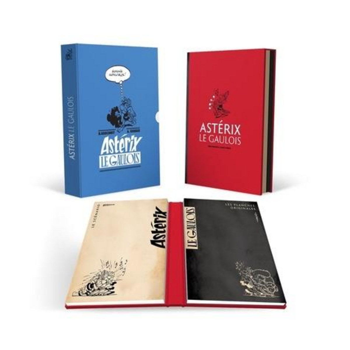 ASTERIX LE GAULOIS. COFFRET EDITION ANNIVERSAIRE : LE SCENARIO ; LES PLANCHES ORIGINALES, EDITION COLLECTOR, Goscinny René