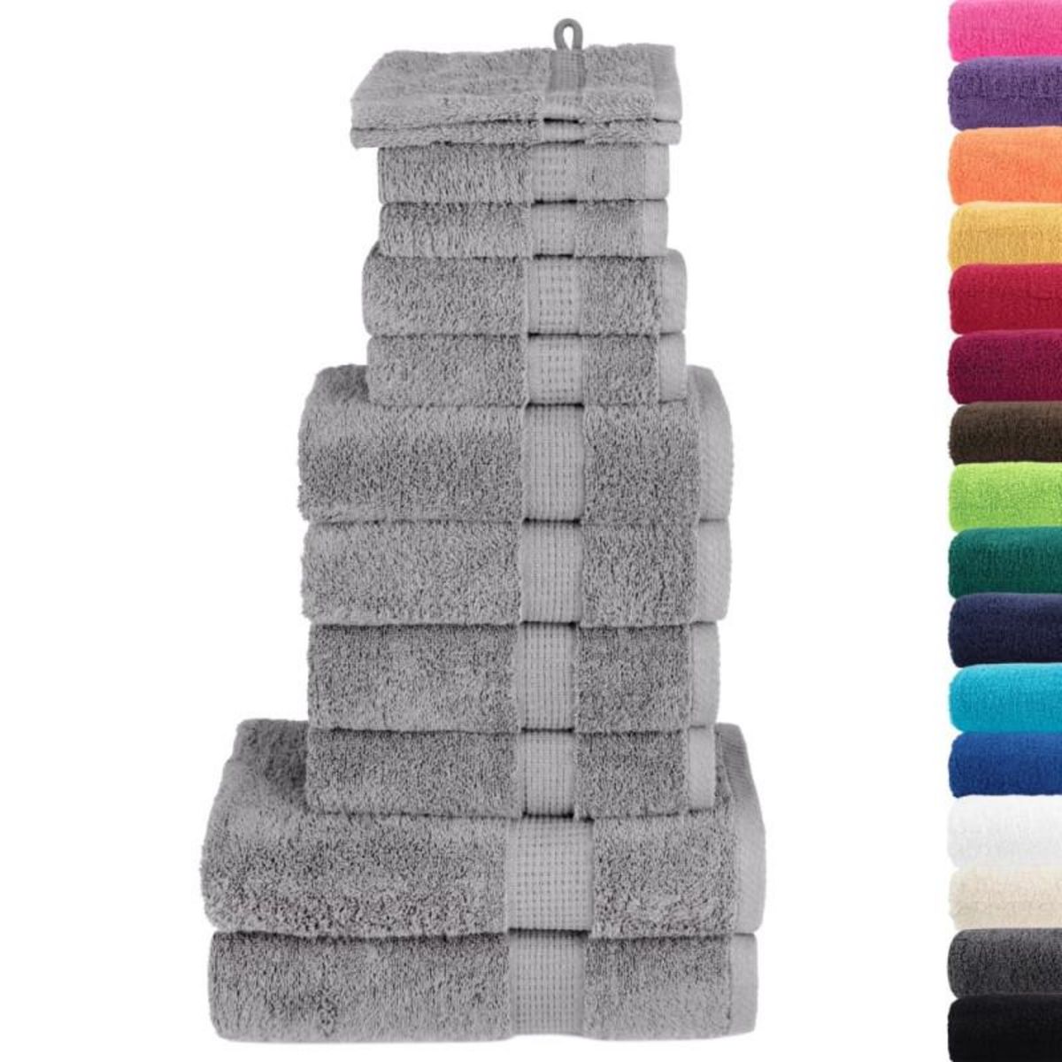VIDAXL Ensemble de serviettes de qualité supérieure SOLUND 12 pcs gris